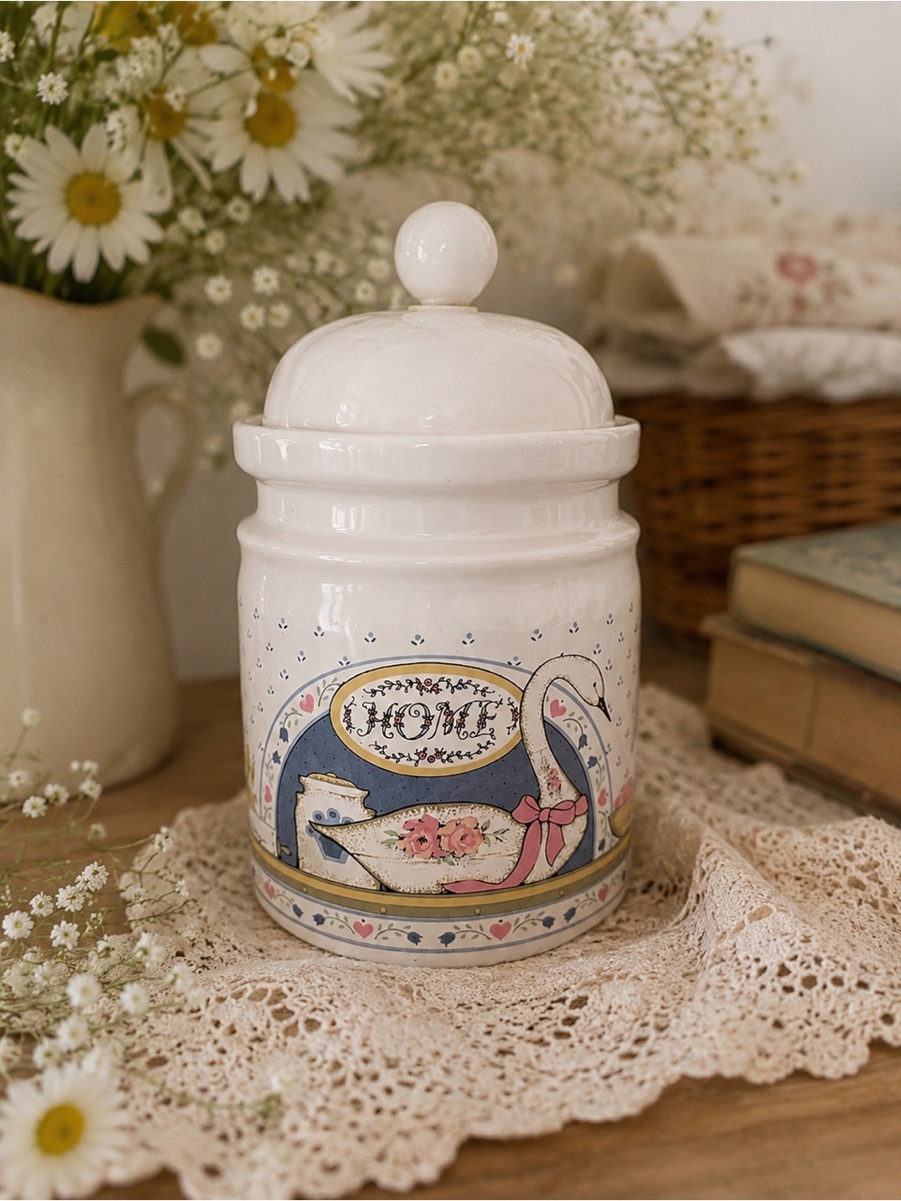 Vintage Country Home Swan/Goose Canister